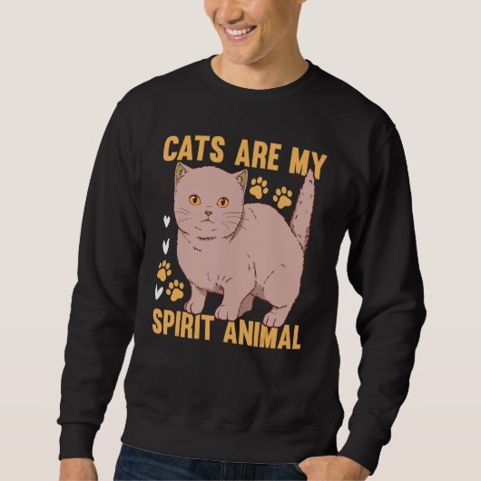 Cats Are My Spirit Animal I Cat Owner Cute Cat  I  スウェットシャツ (正面)