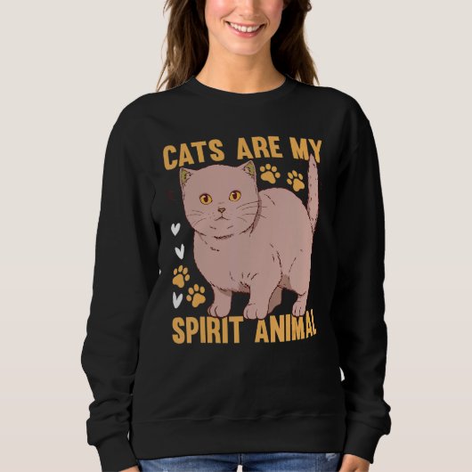 Cats Are My Spirit Animal I Cat Owner Cute Cat  I  スウェットシャツ (正面)