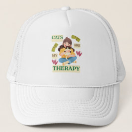 Cats Are My Therapy – Cute Cat Lover Design キャップ