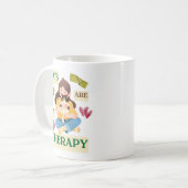 Cats Are My Therapy – Cute Cat Lover Design コーヒーマグカップ (正面左)