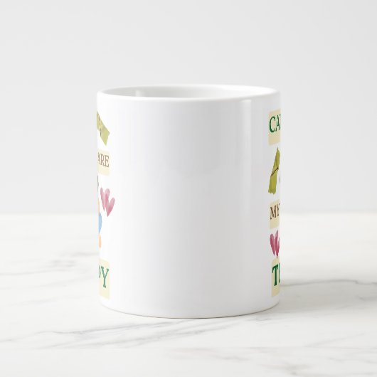Cats Are My Therapy – Cute Cat Lover Design ジャンボコーヒーマグカップ (正面)
