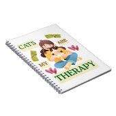Cats Are My Therapy – Cute Cat Lover Design  ノートブック (右側)