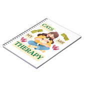 Cats Are My Therapy – Cute Cat Lover Design  ノートブック (左側)