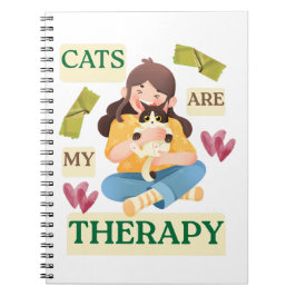 Cats Are My Therapy – Cute Cat Lover Design  ノートブック