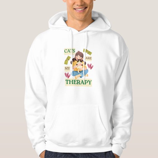 Cats Are My Therapy – Cute Cat Lover Design  パーカ (正面)