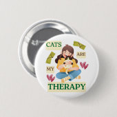 Cats Are My Therapy – Cute Cat Lover Design  缶バッジ (正面&裏面)