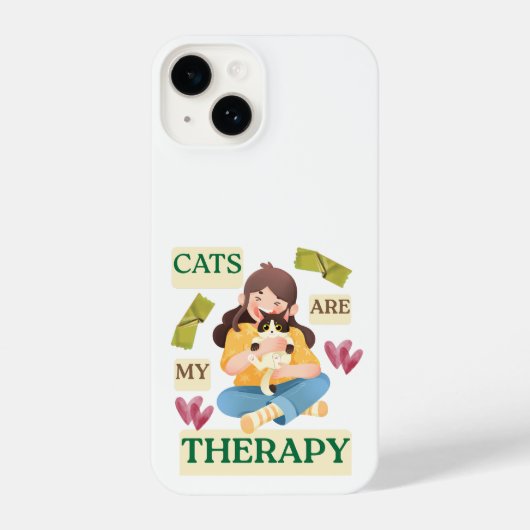 Cats Are My Therapy – Cute Cat Lover Design  iPhoneケース (裏面)