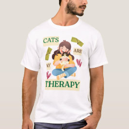 Cats Are My Therapy – Cute Cat Lover Design Tシャツ