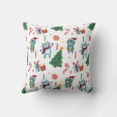 Cats At christmas Whimsical Pattern クッション (裏面)