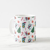 Cats At christmas Whimsical Pattern コーヒーマグカップ (正面左)