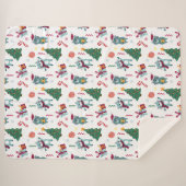 Cats At christmas Whimsical Pattern シェルパブランケット (正面(横))