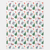 Cats At christmas Whimsical Pattern フリースブランケット (正面)