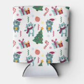 Cats At christmas Whimsical Pattern 缶クーラー (正面)