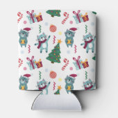 Cats At christmas Whimsical Pattern 缶クーラー (裏面)