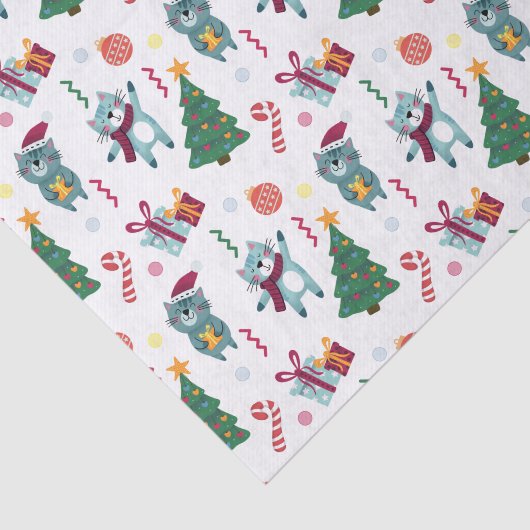 Cats At christmas Whimsical Pattern 薄葉紙 (詳細)