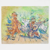 Cats BandのLouis Wain フリースブランケット (正面(横))