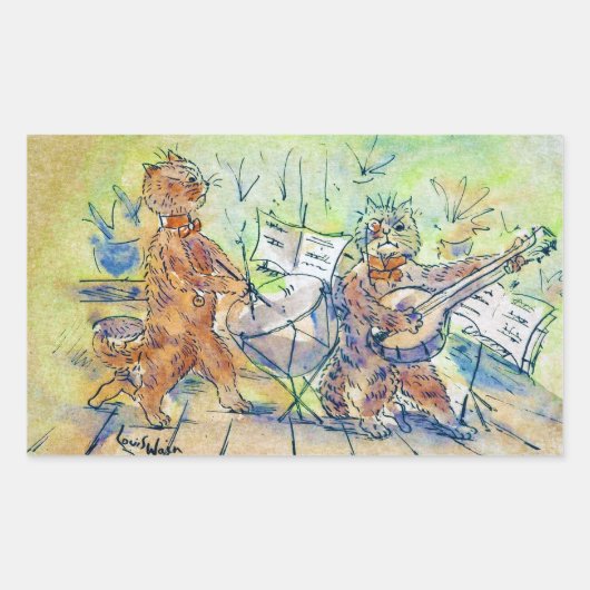 Cats BandのLouis Wain 長方形シール (正面)