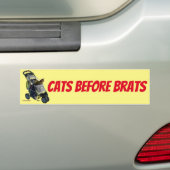Cats Before Brats Bumper Sticker バンパーステッカー (車上)