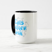 Cats Before Tasks Funny Cat Mug マグカップ (正面左)