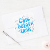 Cats Before Tasks Sticker スクエアシール (封筒)