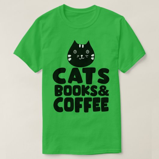 Cats Booksコーヒー1 Tシャツ (デザイン正面)