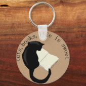 Cats, Books, Life is sweet Keychain v2 キーホルダー (正面)