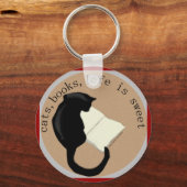 Cats, Books, Life is sweet Keychain v2 キーホルダー (正面)