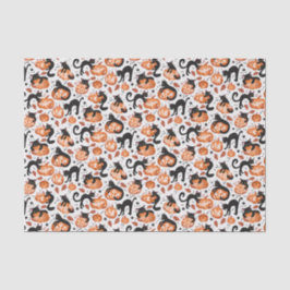 Cats Carving Halloween Jack-o'-lantern Pumpkins 薄葉紙