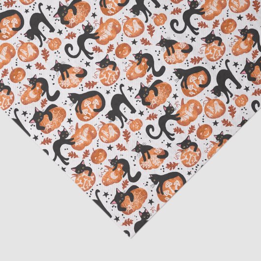 Cats Carving Halloween Jack-o'-lantern Pumpkins 薄葉紙 (詳細)