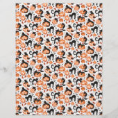 Cats Carving Halloween Pumpkins Scrapbook Paper (裏面)