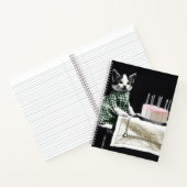 Cats celebrating a birthday with cake and candles ノートブック (内部)