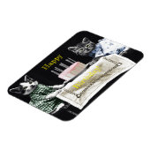 Cats celebrating a birthday with cake and candles マグネット (左側)