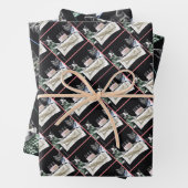 Cats celebrating a birthday with cake and candles ラッピングペーパーシート (インサイチュ)