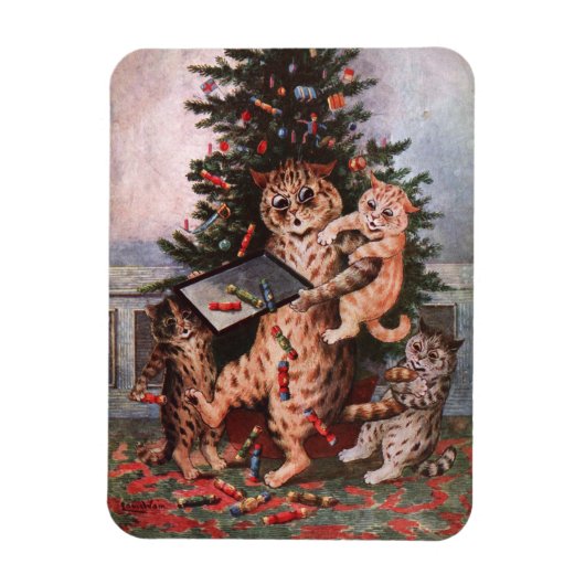 Cats Christmas by Louis Wain マグネット (縦)