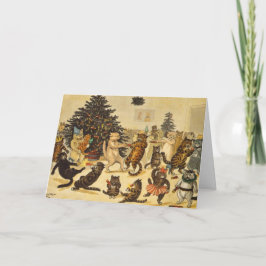 Cat's Christmas Party - Louis Wain ノートカード