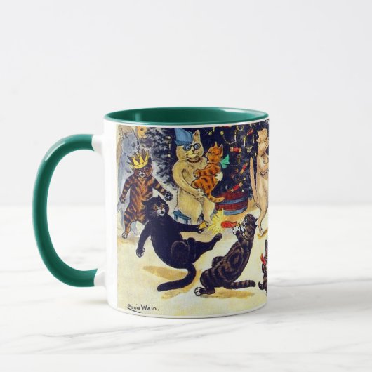 Cat's Christmas Party, Louis Wain マグカップ (左)