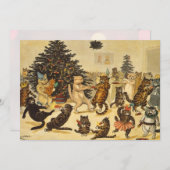 Cat's Christmas Party - Louis Wain Invitations (正面/裏面)