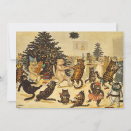 Cat's Christmas Party - Louis Wain Invitations