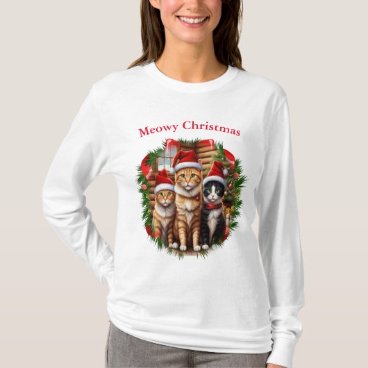 Cats Christmas Tシャツ (正面)