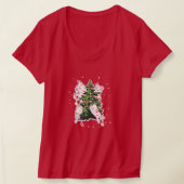 cats climbing and decorating a Christmas tree Tシャツ (レイダウン)