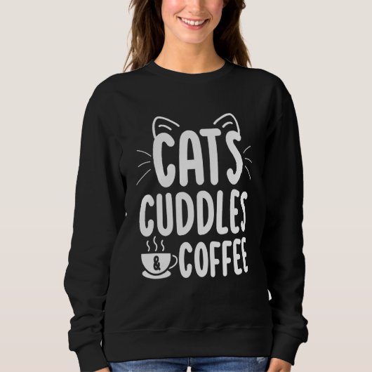 Cats Coffee   Cute Cat   Kitty Mom Dad スウェットシャツ (正面)