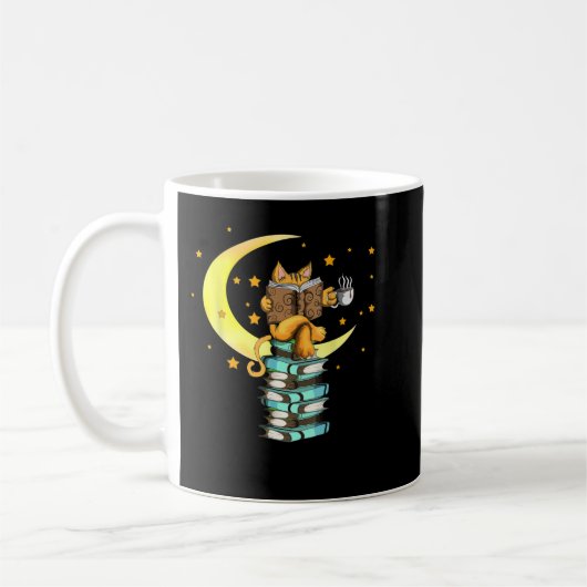 Cats Coffee Reading Kat Books Read Stubenter Kitte コーヒーマグカップ (左)
