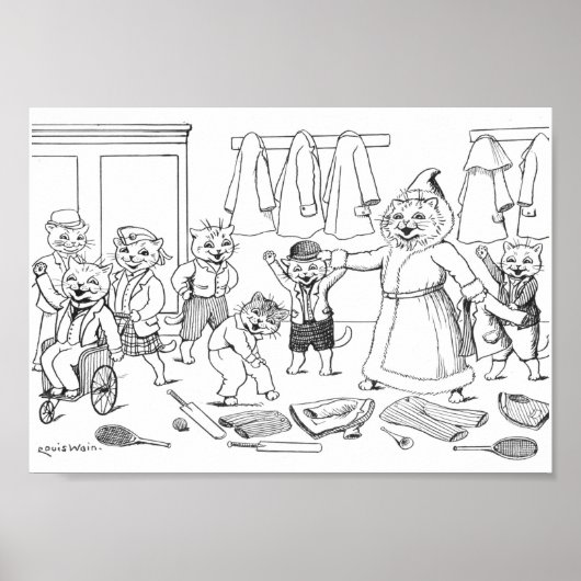 Cats (Coloring  Picture), Louis Wain ポスター (正面)