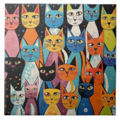 Cats doodle art タイル (正面)