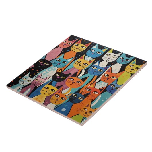 Cats doodle art タイル (側面)