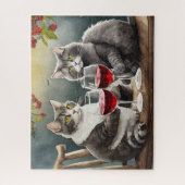 Cats Drinking Wine Puzzle! ジグソーパズル (縦)