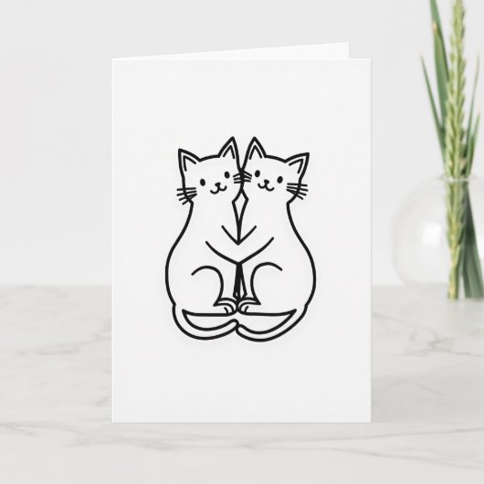 Cats Embrace Love Greeting Card カード (正面)