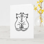 Cats Embrace Love Greeting Card カード (黄色い花)