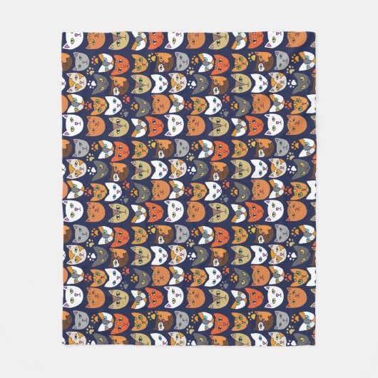 Cats Everywhere Cat Person フリースブランケット (正面)