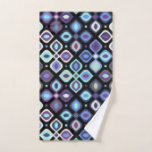 Cats-eye 70の幾何インスパイアフローラ バスタオルセット (ハンドタオル)